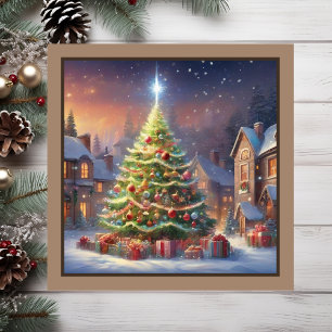 Carte magnétique de l'arbre de Noël du village