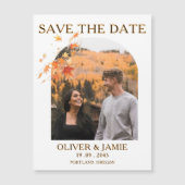 Carte Magnétique de Mariage Automne Save the Date (Devant)