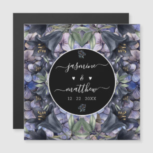 Carte Magnétique de Mariage Couple Black Rose Hume