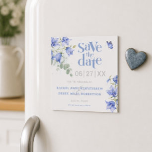 Carte magnétique de mariage Fleur de Cloche Bleue 