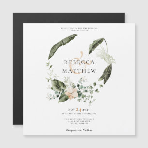 Carte magnétique de mariage floral Boho élégant