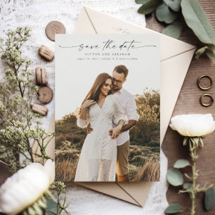 Carte magnétique de mariage photo à écriture éléga