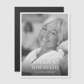 Carte magnétique de mémorial de funérailles de cél (Devant / Derrière)