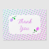 Carte magnétique de Merci de roses roses délicates (Devant)