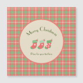 Carte magnétique de Noël à base rouge (Devant)