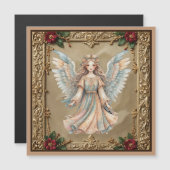 Carte magnétique de Noël Angel encadrée (Devant / Derrière)