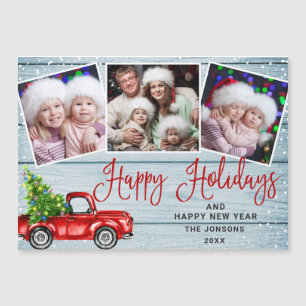 Carte magnétique de Noël avec camion rouge 3 Photo