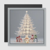Carte magnétique de Noël blanche (Devant / Derrière)