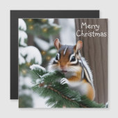 Carte magnétique de Noël Chipmunk (Devant / Derrière)
