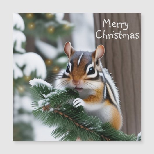 Carte magnétique de Noël Chipmunk (Devant)