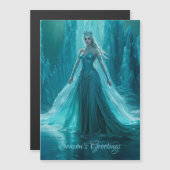 Carte magnétique de Noël de la Reine des glaces (Devant / Derrière)