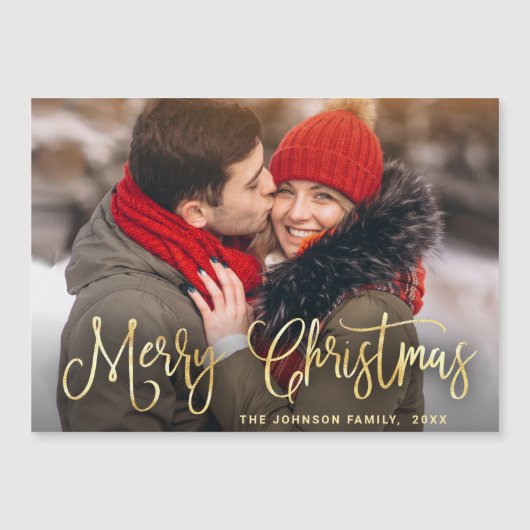 Carte magnétique de Noël doré (Devant)