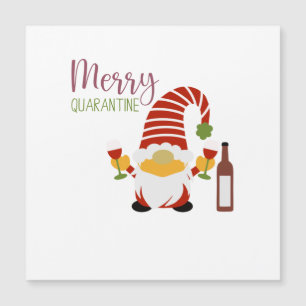 Carte magnétique de Noël Gnome de quarantaine joye