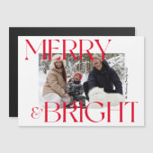 Carte magnétique de Noël Joyeuse et brillante (Devant / Derrière)