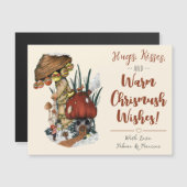 Carte magnétique de Noël Joyeuse Maison de champig (Devant / Derrière)