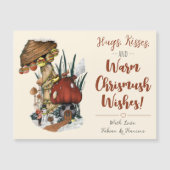 Carte magnétique de Noël Joyeuse Maison de champig (Devant)