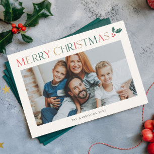 Carte magnétique de Noël photo avec typographie co