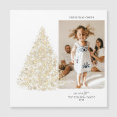 Carte magnétique de Noël photo dorée (Devant)