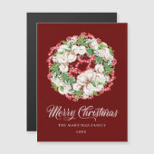 Carte magnétique de Noël rouge et blanc (Devant / Derrière)