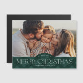 Carte magnétique de Noël Rustic Green Plaid (Devant / Derrière)