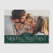 Carte magnétique de Noël Rustic Green Plaid (Devant)