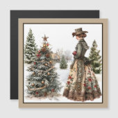 Carte magnétique de Noël Vintage (Devant / Derrière)