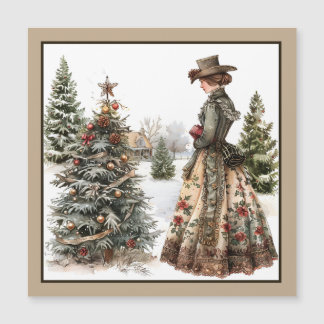 Carte magnétique de Noël Vintage