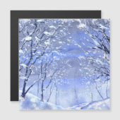 Carte magnétique de peinture à l'aquarelle Winter  (Devant / Derrière)