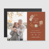 Carte magnétique de rappel de mariage à thème cuiv (Devant / Derrière)