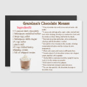 Carte magnétique de recette de mousse au chocolat (Devant / Derrière)