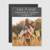 Carte magnétique de save the date photo à écriture (Devant / Derrière)