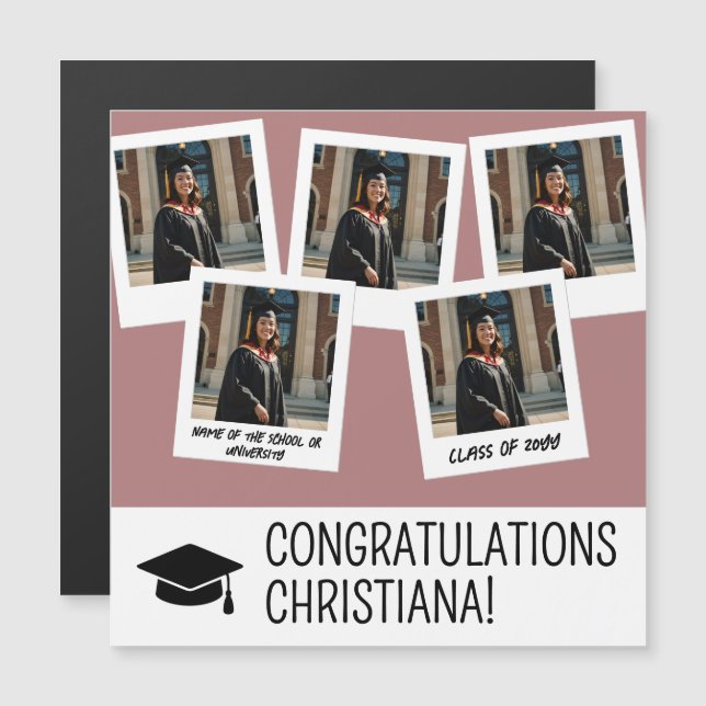 Carte magnétique de style instantané de graduation (Devant / Derrière)