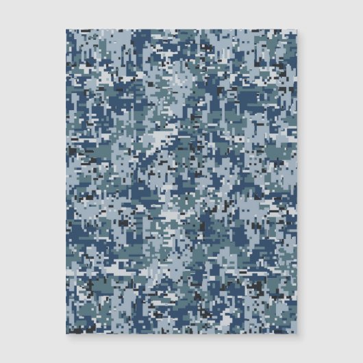 Carte Magnétique Décor Camouflage Pixels numériques bleu marine (Devant)