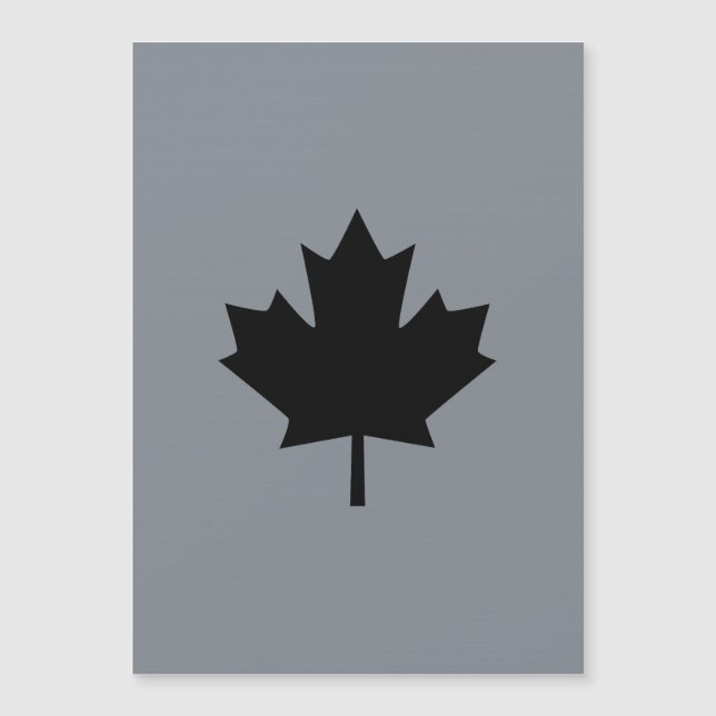 Carte Magnétique Décor canadien en feuille d'érable noire (Devant)