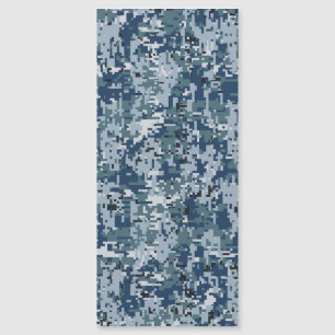 Carte Magnétique Décor de camouflage à pixels numériques bleu marin