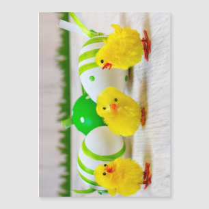 Carte Magnétique Décoration de Pâques - Œuf de Pâques et poussins