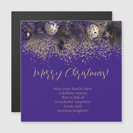 Carte Magnétique Décorations de Noël en points (Devant / Derrière)