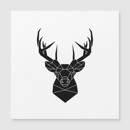 Carte Magnétique Deer Head Fichier Ai Géométrique Deer Silhouette S (Devant)