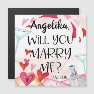 Carte Magnétique Demande en mariage Veux-tu m'épouser ? Nom perso