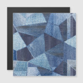 Carte Magnétique Denim Urban : Patchwork à rayures détendues. (Devant / Derrière)