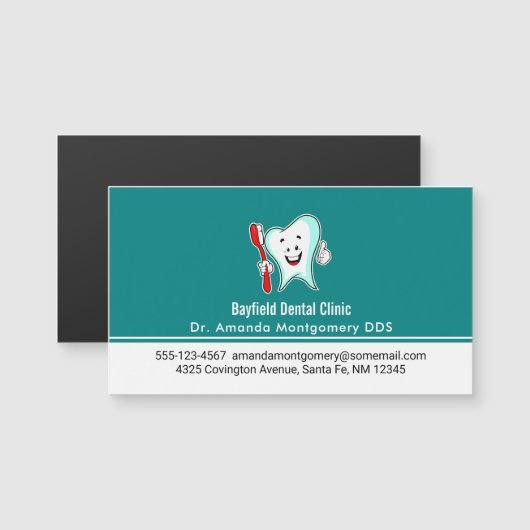 Carte Magnétique Dental Care Happy Tooth (Devant / Derrière)