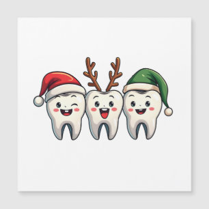 Carte Magnétique Dentiste Noël Dental Père Noël Floss Xmas Tree