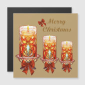 Carte magnétique des bougies de Noël (Devant / Derrière)
