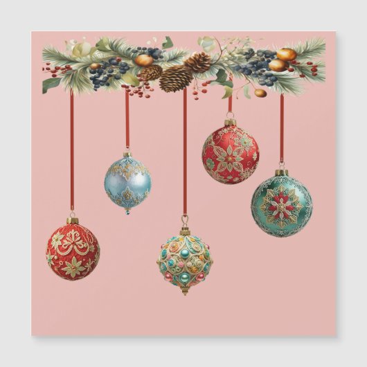 Carte magnétique des boules de Noël (Devant)