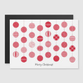 Carte magnétique des boules de Noël rouges (Devant / Derrière)