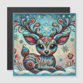 Carte magnétique des grands yeux Reindeer de Noël (Devant / Derrière)