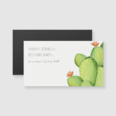 CARTE MAGNÉTIQUE DÉSERT D'EAU VERTE CACTUS SAUVER LA DATE (Devant / Derrière)