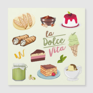 Carte Magnétique Desserts Italiens Sucreries