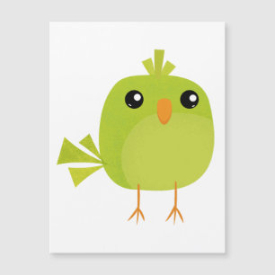 Carte Magnétique Dessin animé d'oiseau vert mignon