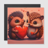 Carte Magnétique Dessin de Saint Valentin (Devant / Derrière)